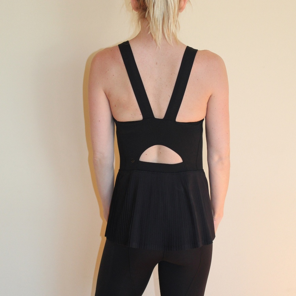 Lululemon Black Pleated Bottom Tank Top